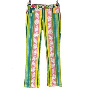 Lilly Pulitzer Womens Jeans Stripe 28x31 Artsy Y2K‎ Rainbow Beach BOHO Vintage 0